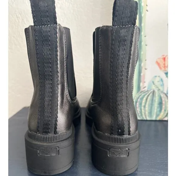 new Rocket Dog Iggie Chelsea Boot Gunmetal Chunky Faux Leather size 6