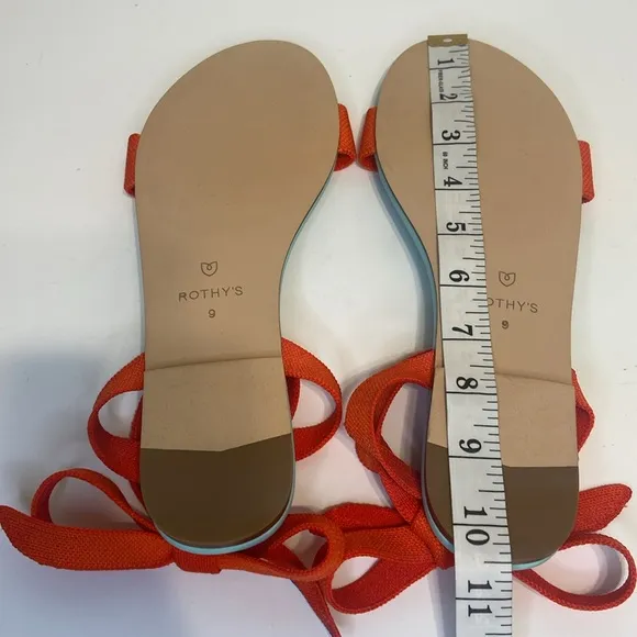 New Rothy’s Picnic Wrap Orange Knit Sandals Size 9