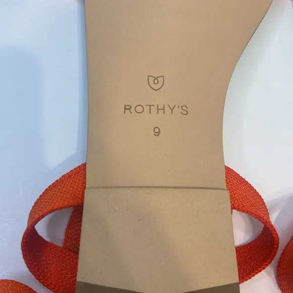 New Rothy’s Picnic Wrap Orange Knit Sandals Size 9