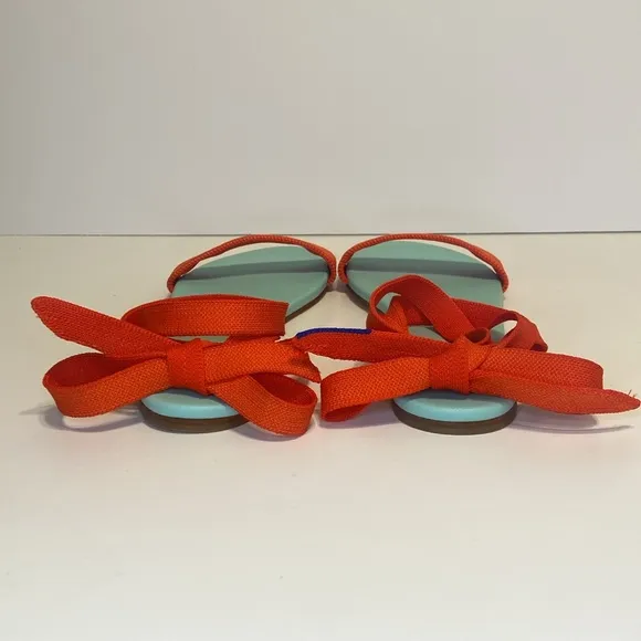 New Rothy’s Picnic Wrap Orange Knit Sandals Size 9