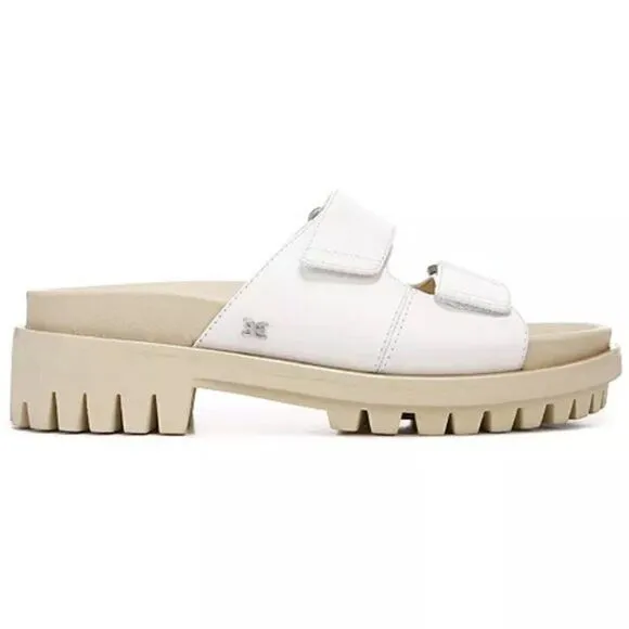 New! Sam Edelman Eliana Leather Platform Chunky Heel Lug Sole Slides Sandals