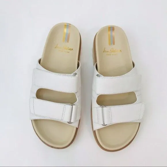 New! Sam Edelman Eliana Leather Platform Chunky Heel Lug Sole Slides Sandals
