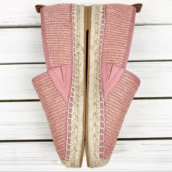 NEW Sam Edelman Khloe Espadrille Flats Rafia Pink Peach Blush