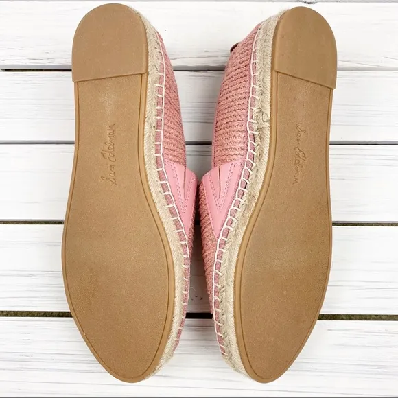 NEW Sam Edelman Khloe Espadrille Flats Rafia Pink Peach Blush