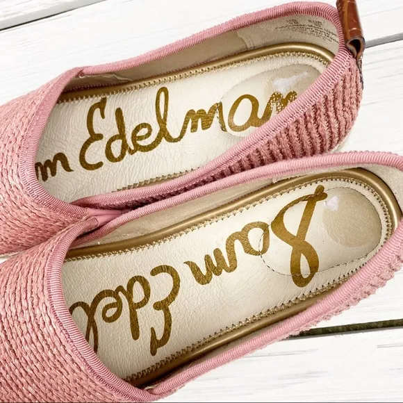 NEW Sam Edelman Khloe Espadrille Flats Rafia Pink Peach Blush