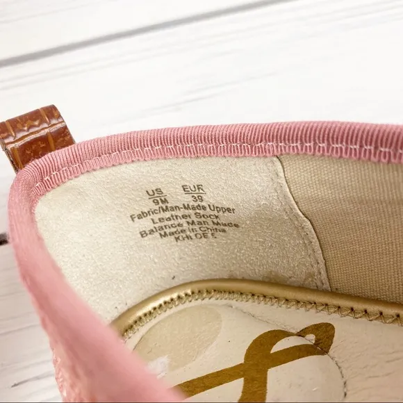 NEW Sam Edelman Khloe Espadrille Flats Rafia Pink Peach Blush