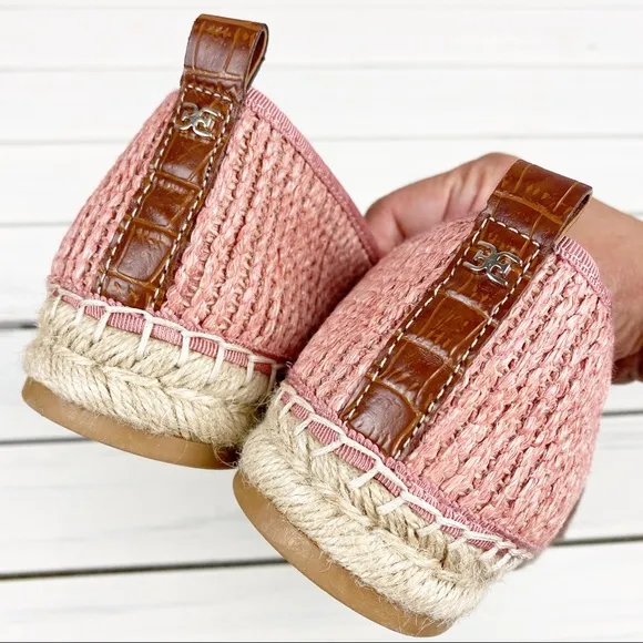 NEW Sam Edelman Khloe Espadrille Flats Rafia Pink Peach Blush