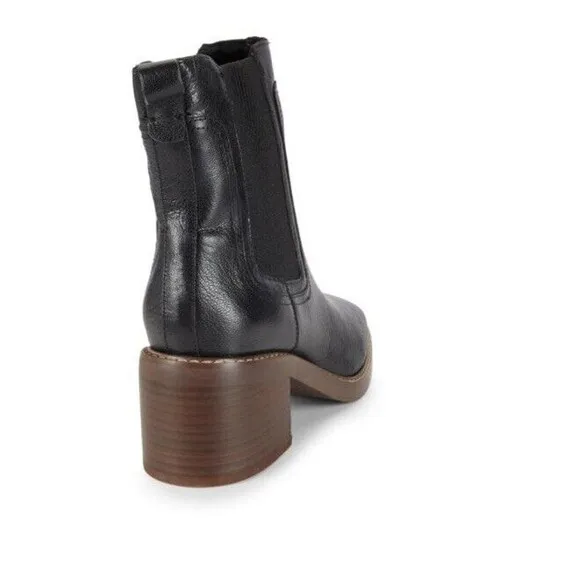 New Sanctuary Camila Leather Chelsea Booties Block Heel Black 8 M Women 524134