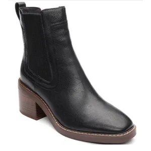 New Sanctuary Camila Leather Chelsea Booties Block Heel Black 8 M Women 524134