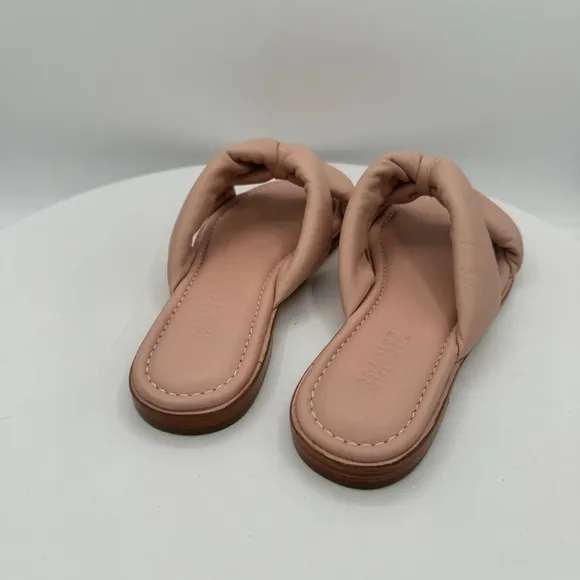 NEW SCHUTZ Fairy Leather Flat Slip On Sandals Size 6.5  Color Blush  MARP$118