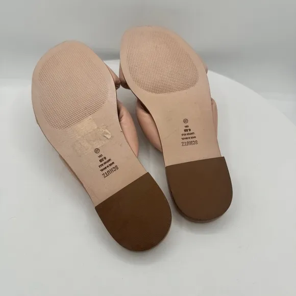 NEW SCHUTZ Fairy Leather Flat Slip On Sandals Size 6.5  Color Blush  MARP$118