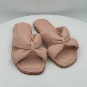 NEW SCHUTZ Fairy Leather Flat Slip On Sandals Size 6.5  Color Blush  MARP$118