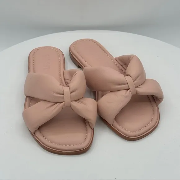 NEW SCHUTZ Fairy Leather Flat Slip On Sandals Size 6.5  Color Blush  MARP$118