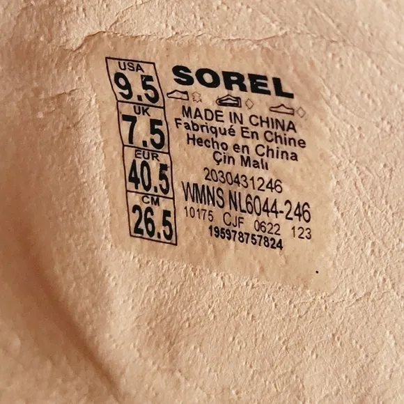 New Sorel Joanie Slip-On Platform Wedge Slide Beige Sandals, Size 9,5