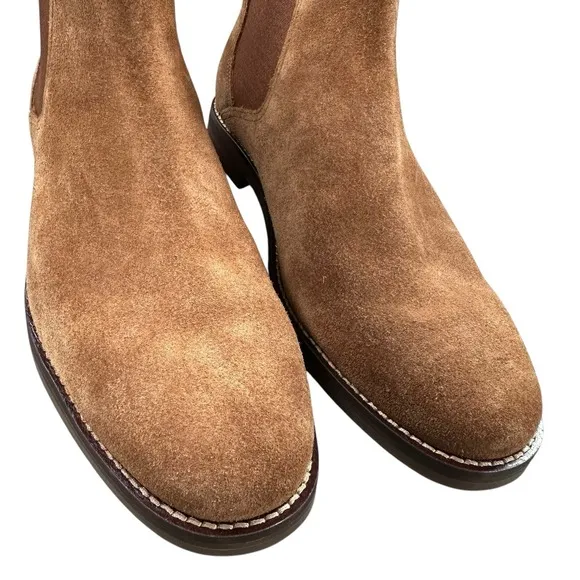 NEW Sperry Gold Cup Chelsea Exeter Boots Caramel Suede Leather Mens Size 9.5 M