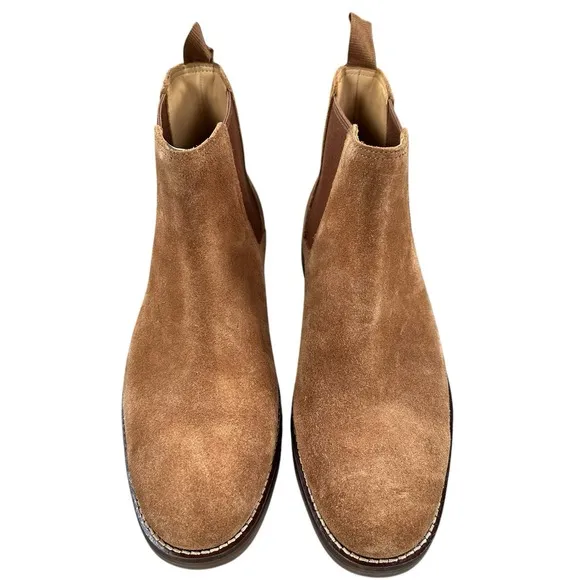 NEW Sperry Gold Cup Chelsea Exeter Boots Caramel Suede Leather Mens Size 9.5 M