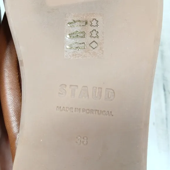 NEW STAUD Brown Leather Rio Rio Padded Slip On Thong Summer Sandals #1283
