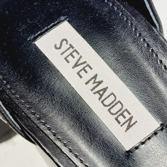 NEW Steve Madden Kassiani Black Slip On Ankle Strap Platform Sandals W497
