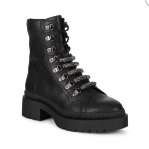 New Steve Madden Swivel Leather Combat Boots