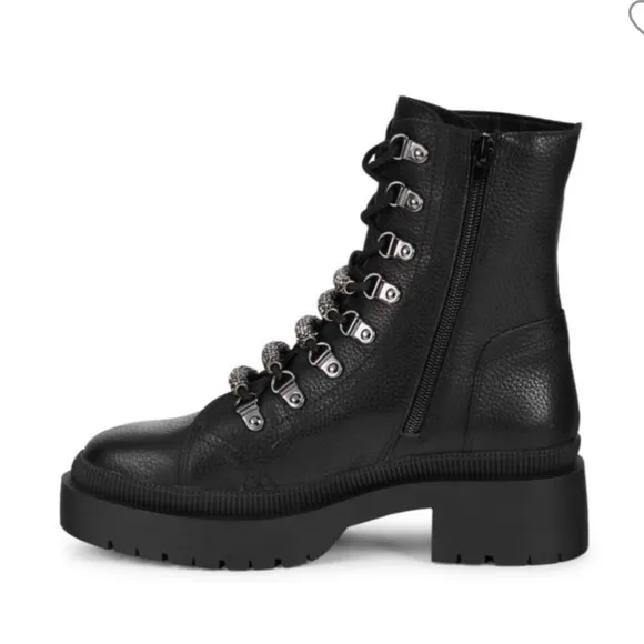 New Steve Madden Swivel Leather Combat Boots