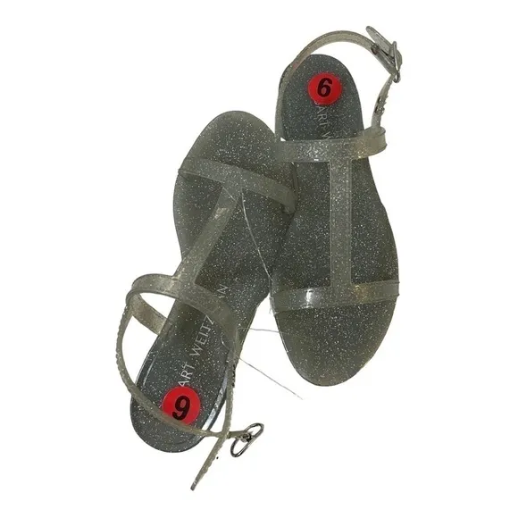 New! Stuart Weitzman Jelly Glitter Mellie Jelly Sandals