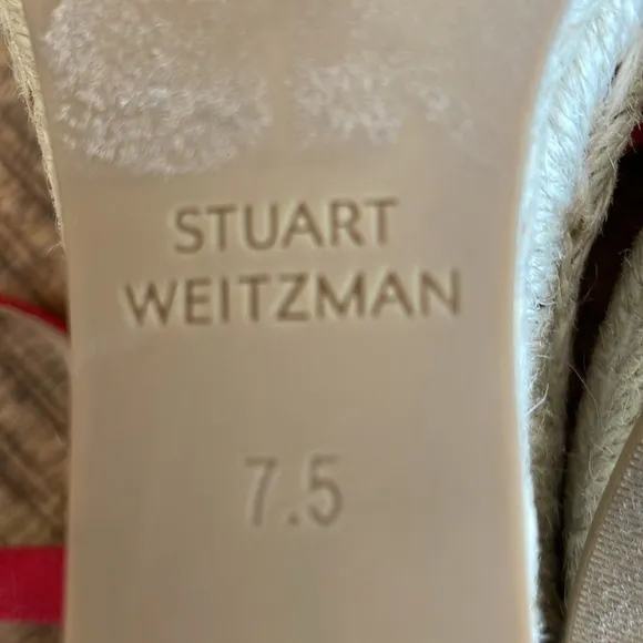 NEW | Stuart Weitzman Mykonos Canvas Red Espadrilles 7.5‎