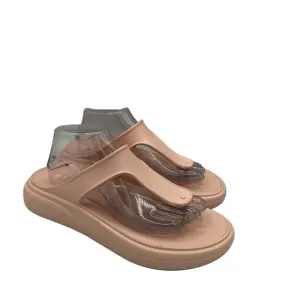 NEW STUART WEITZMAN Womens Pink Stuflex Round Toe Wedge Slip On Thong Sandals