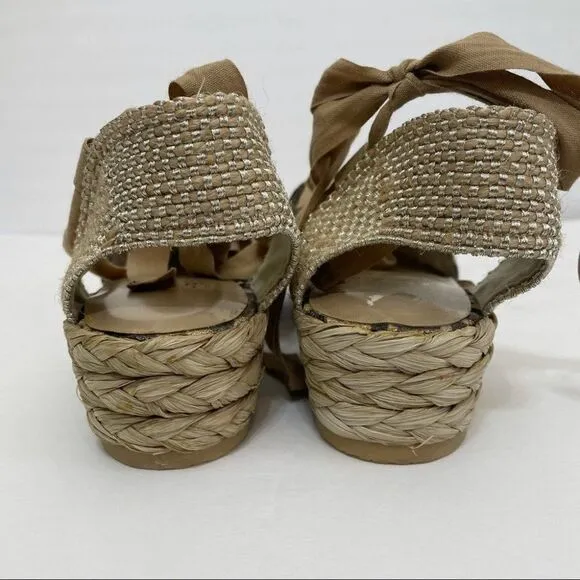 New Stuart Weitzman Leopard Print Lace Up Espadrilles
