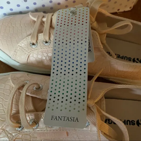 NEW Superga Pink Crocodile Textured Platform Sneakers NWT