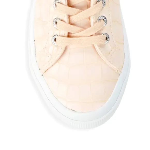 NEW Superga Pink Crocodile Textured Platform Sneakers NWT