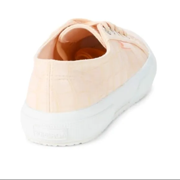 NEW Superga Pink Crocodile Textured Platform Sneakers NWT
