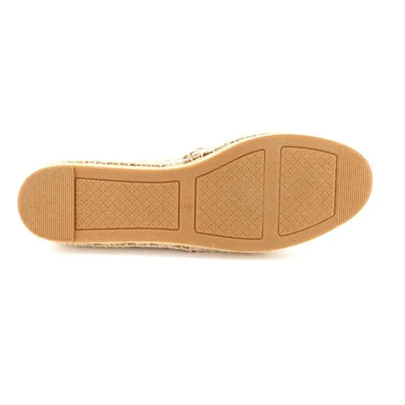 New TORY BURCH Natural Tan Logo Espadrilles 8.5