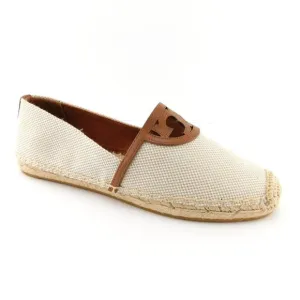 New TORY BURCH Natural Tan Logo Espadrilles 9.5