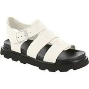 NEW UGG Capitelle Strap Fisherman Leather Sandals Sz 7.5 Off White ONLINE 130.00