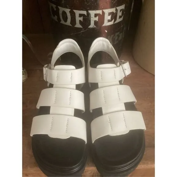 NEW UGG Capitelle Strap Fisherman Leather Sandals Sz 7.5 Off White ONLINE 130.00
