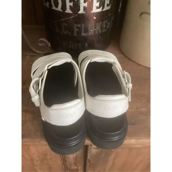 NEW UGG Capitelle Strap Fisherman Leather Sandals Sz 7.5 Off White ONLINE 130.00