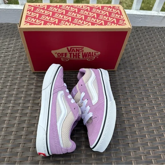 New Vans Purple Suede Caldrone Low Top Sneakers, Youth, Lavender Mist