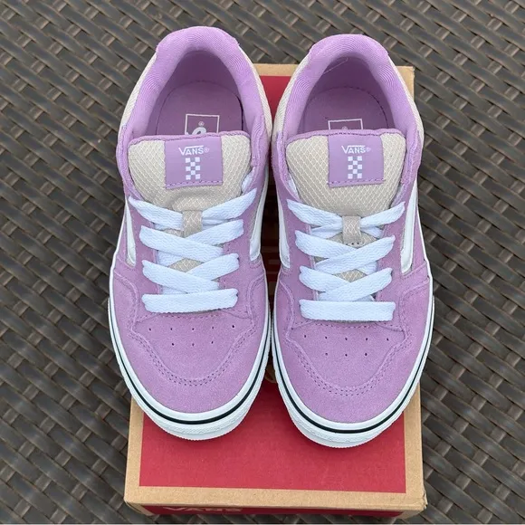 New Vans Purple Suede Caldrone Low Top Sneakers, Youth, Lavender Mist