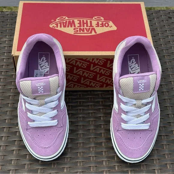 New Vans Purple Suede Caldrone Low Top Sneakers, Youth, Lavender Mist