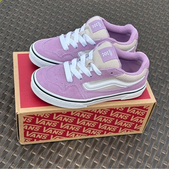 New Vans Purple Suede Caldrone Low Top Sneakers, Youth, Lavender Mist