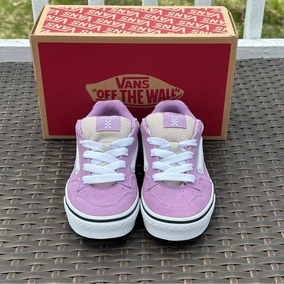 New Vans Purple Suede Caldrone Low Top Sneakers, Youth, Lavender Mist