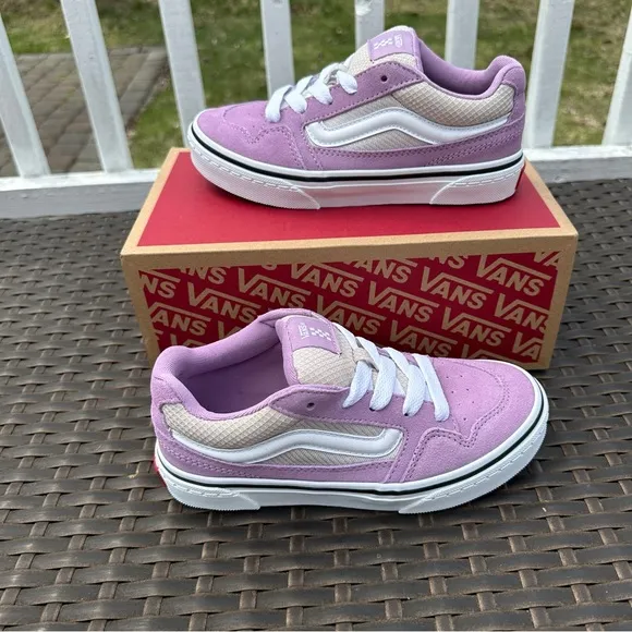 New Vans Purple Suede Caldrone Low Top Sneakers, Youth, Lavender Mist