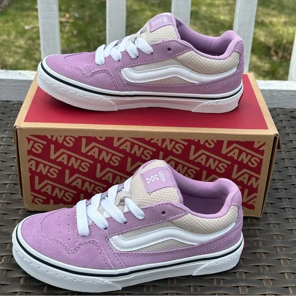 New Vans Purple Suede Caldrone Low Top Sneakers, Youth, Lavender Mist