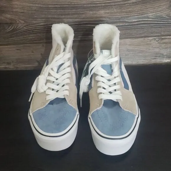 New Vans Sk8 Hi Tapered Pig Suede Color Block Platform Water Repellent Sneakers