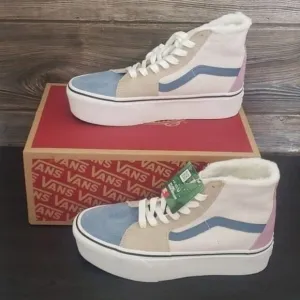 New Vans Sk8 Hi Tapered Pig Suede Color Block Platform Water Repellent Sneakers