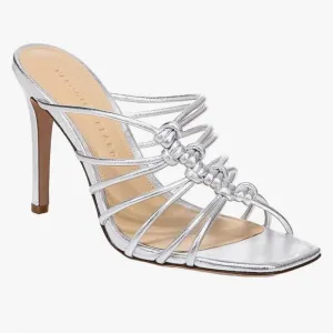 New! Veronica Beard Avita Women'sStrappy Leather Sandals Silver Heels Sz 7 $395
