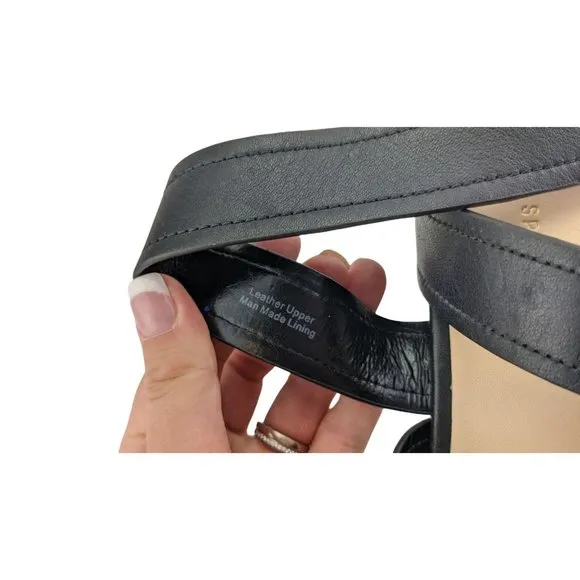 NEW Via Spiga Elianna Leather Black Criss-Cross Sandals SZ 9.5
