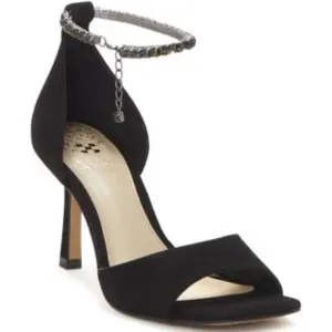 NEW Vince Camuto Size 6.5 Women's Evensa Chain Strap Sandal - Black Suede