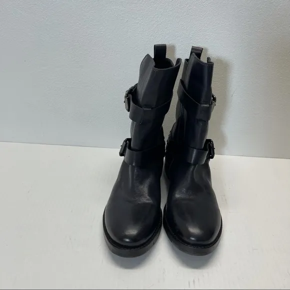NEW Vintage Foundry Sherry Combat Boots Leather Studded Black Sz 7