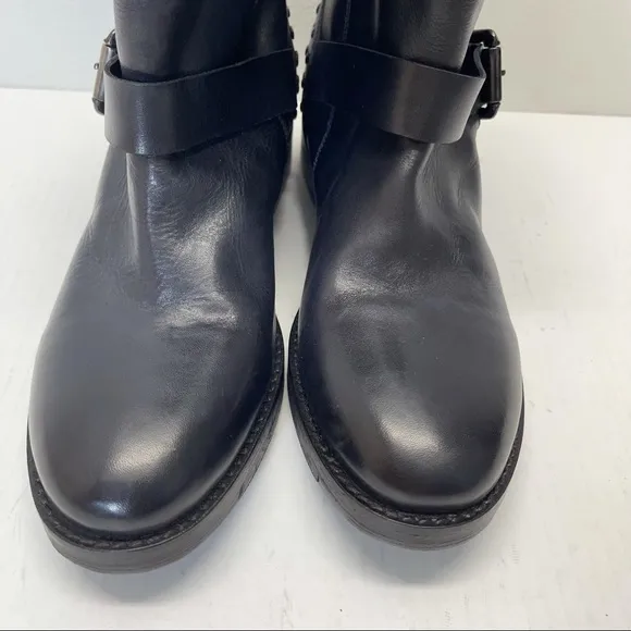 NEW Vintage Foundry Sherry Combat Boots Leather Studded Black Sz 7